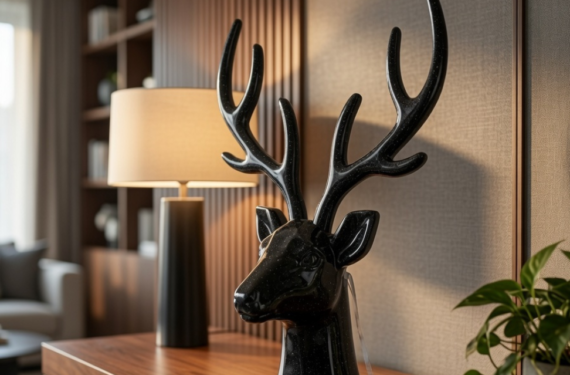 Midnight Stag Resin Table Accent
