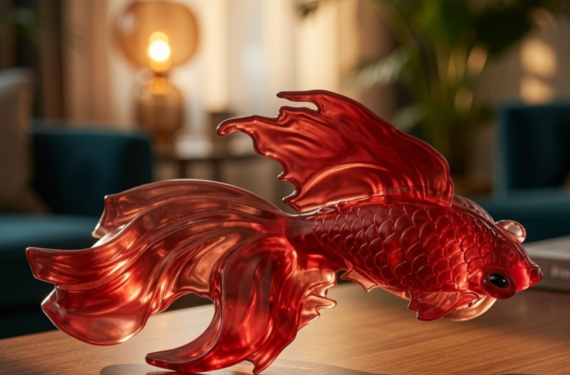 Handcrafted Resin Goldfish Table Décor