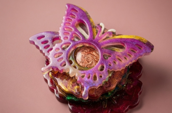 Handcrafted Butterfly Resin Coaster Set