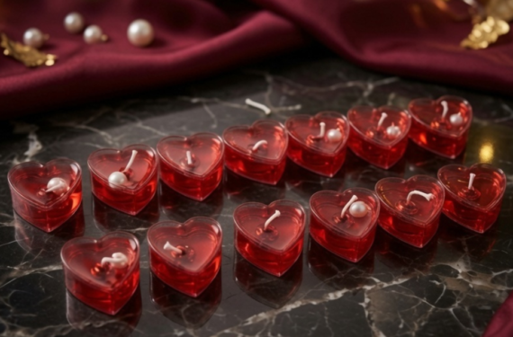 Transparent Heart Gel Tealight Candle