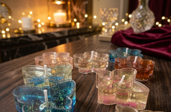 Transparent Gel Flower Tealight Candle