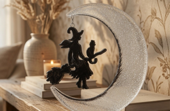 Resin Moon Art Showpiece